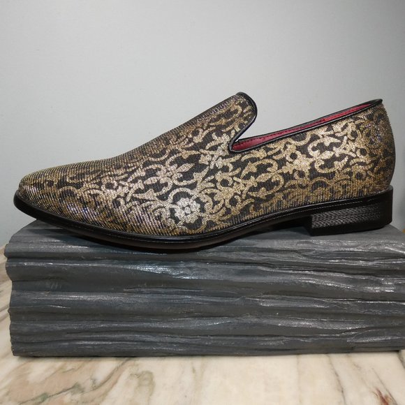 NICE! Men's Enzo Romeo Stylish Formal or Casual Gold Loafers Slip On 8(M) US - Picture 5 of 12